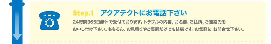 アクアテクトにお電話下さい