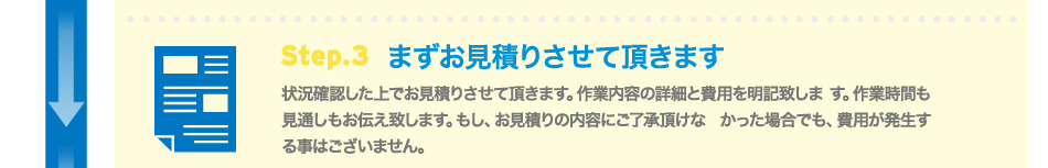 まずお見積もりさせて頂きます